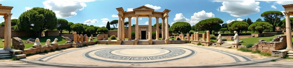 Obraz premium 360 degree photo, Ancient Roman Ruins, A 360-degree view