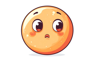 Fototapeta premium A cute, cartoonish orange character with big eyes and a worried expression.