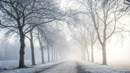 Obraz premium Ethereal misty atmosphere with white light blur, Abstract background, Celestial light