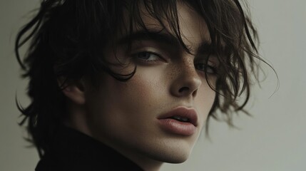 Thoughtful Androgynous Person in Introspective Pose