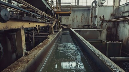 2. An industrial belt filter press showcasing the sludge separation process