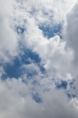 Cloudscape in blue and white over Africa image for background use