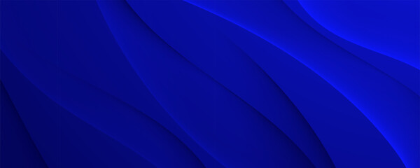 Fototapeta premium Abstract blue gradient background wavy shape design vector