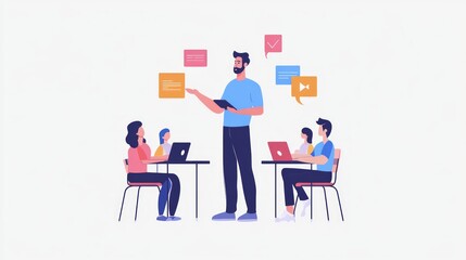 Fototapeta premium Classroom Presentation: Engaging Students