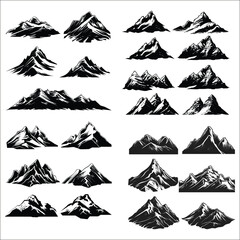 Mountain Silhouette Bundle Set, Mountain Silhouette For T-Shirt Design