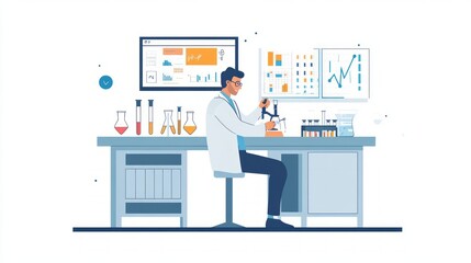 Fototapeta premium Scientist in a Modern Lab