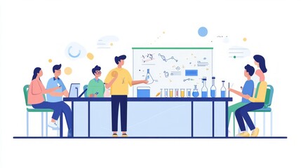 Obraz premium Science Class Illustration: Engaging Students in Learning