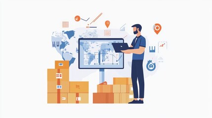 Fototapeta premium Global Business Strategy Presentation