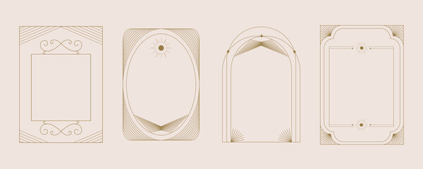 Vintage deco frame. Abstract decoration template for a4 vertical design