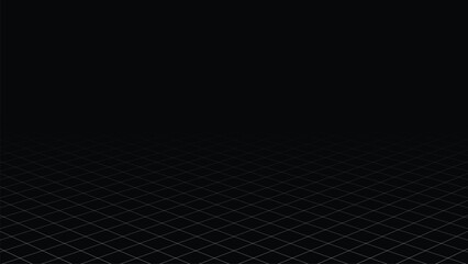 Grid Line Square Pattern Black Background 