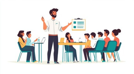 Obraz premium Business Presentation to a Group