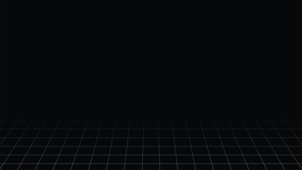 Grid Line Square Pattern Black Background 