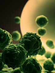 Bacteria Green Scene with Intricate Textures