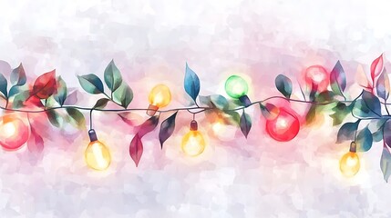 Obraz premium Christmas Floral Wreath Watercolor