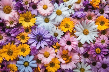 Fototapeta premium Colorful daisy flower background.