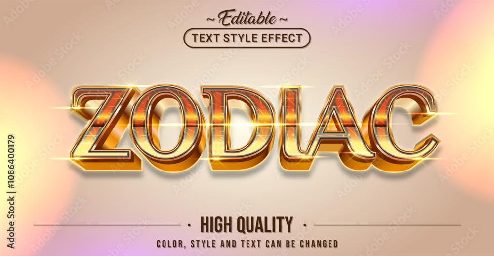 Poster Editable text style effect - Zodiac text style theme.
