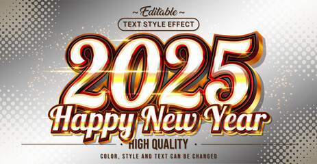 Editable text style effect - 2025 Happy New Year text style theme.