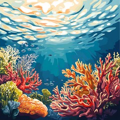 Vibrant Underwater Coral Reef Scene