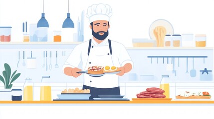 Chef preparing a delicious breakfast