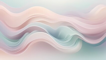 Calming abstract background with muted pastel waves flowing gently, featuring smooth transitions for a soothing and balanced design perfect for wellness themes