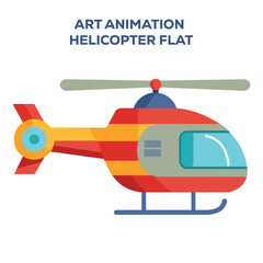 Illustration of Art animation helicopter flat