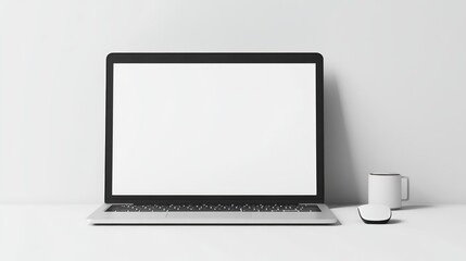 Fototapeta premium Modern Laptop Workspace with Blank Screen