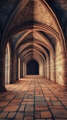 Fototapeta premium Abstract Marketing Background Featuring a 3D Carpet Wallpaper Design and Tunnel Corridor, Showcasing Luxurious Wall Decoration Elements with Intricate Patterns and Textures, Perfect for Home Wall Deco