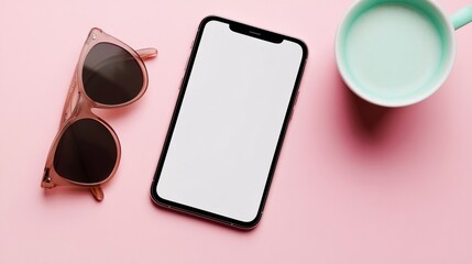 Stylish Pink Accessories and a Refreshing Drink