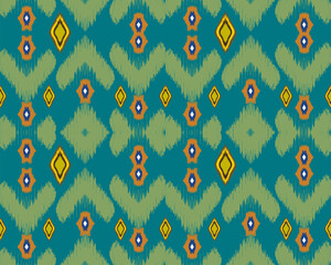 Colorful geometric pattern with vibrant shapes and textures. Ideal for textiles or wallpapers