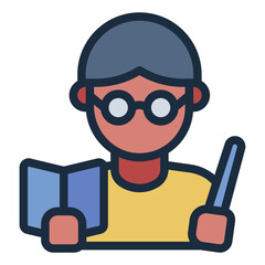 Math Teacher Avatar filled line icon