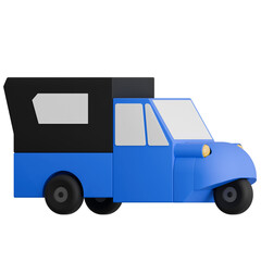 3D Render of typical Indonesian transportation Bemo
