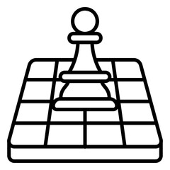 Chess board game icon for practice and sport