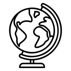 Globe icon for maps and geography learning © yoyonpujiono