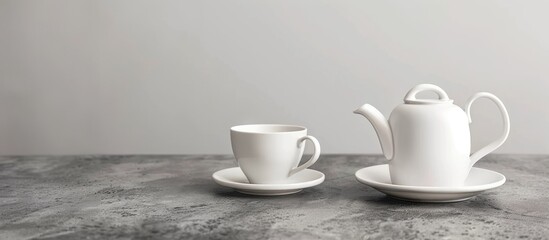 Ceramic Tea Set on Neutral Surface