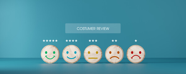 Customer review satisfaction feedback survey concept. Customer can evaluate quality of service...