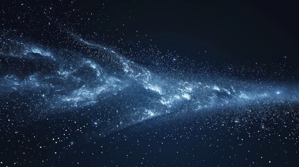 Fototapeta premium A stunning abstract image of a blue nebula with stars in the dark night sky.