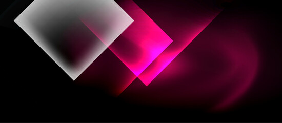 Dark neon colors with glass square shapes