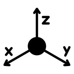 3D cordinate Axis glyph icon