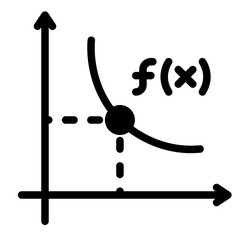 Function approaching asymptote for Limit glyph icon