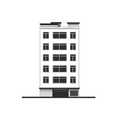 modern building 3d rendered isolated on white and transparent background. PNG cutout.