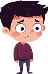 Fototapeta premium Worried Boy in Dark Sweater