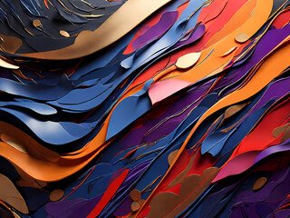 Dark and moody abstract background with shades of deep blues and purples to evoke a sense of urgency and excitement, gradating to bright neon reds and oranges to convey sale frenzy