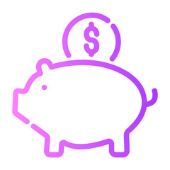 piggy bank Gradient icon