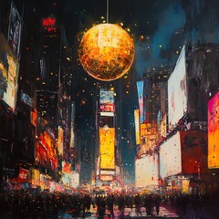 Cyberpunk New Year's Eve in Times Square