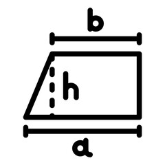 Trapezium math geometry outline icon