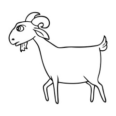 goat cartoon line vector illustration