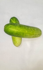 green cucumber isolated on white background