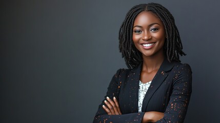 Young and Confident Businesswoman Smiling in a Modern Office Setting Showcasing Professionalism and Positivity in the Workplace Environment