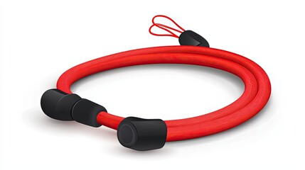 Fototapeta premium Red and Black Dog Leash with Black Handles