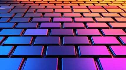 Obraz premium Vibrant Neon Brick Wall Texture Abstract Background 3D Render